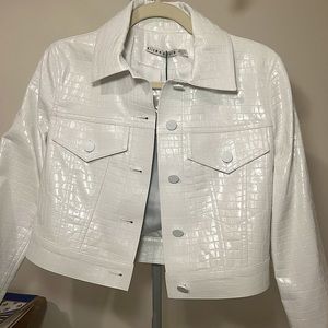 Alice and Olivia White Croc Jacket - xs - nwt